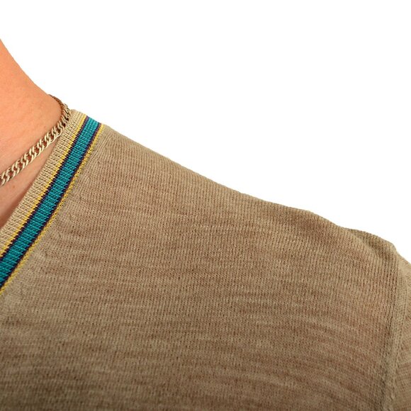 Prada Men's Gray 100% Wool V-Neck Pullover Sweater US XS IT 46 - Picture 4 of 6